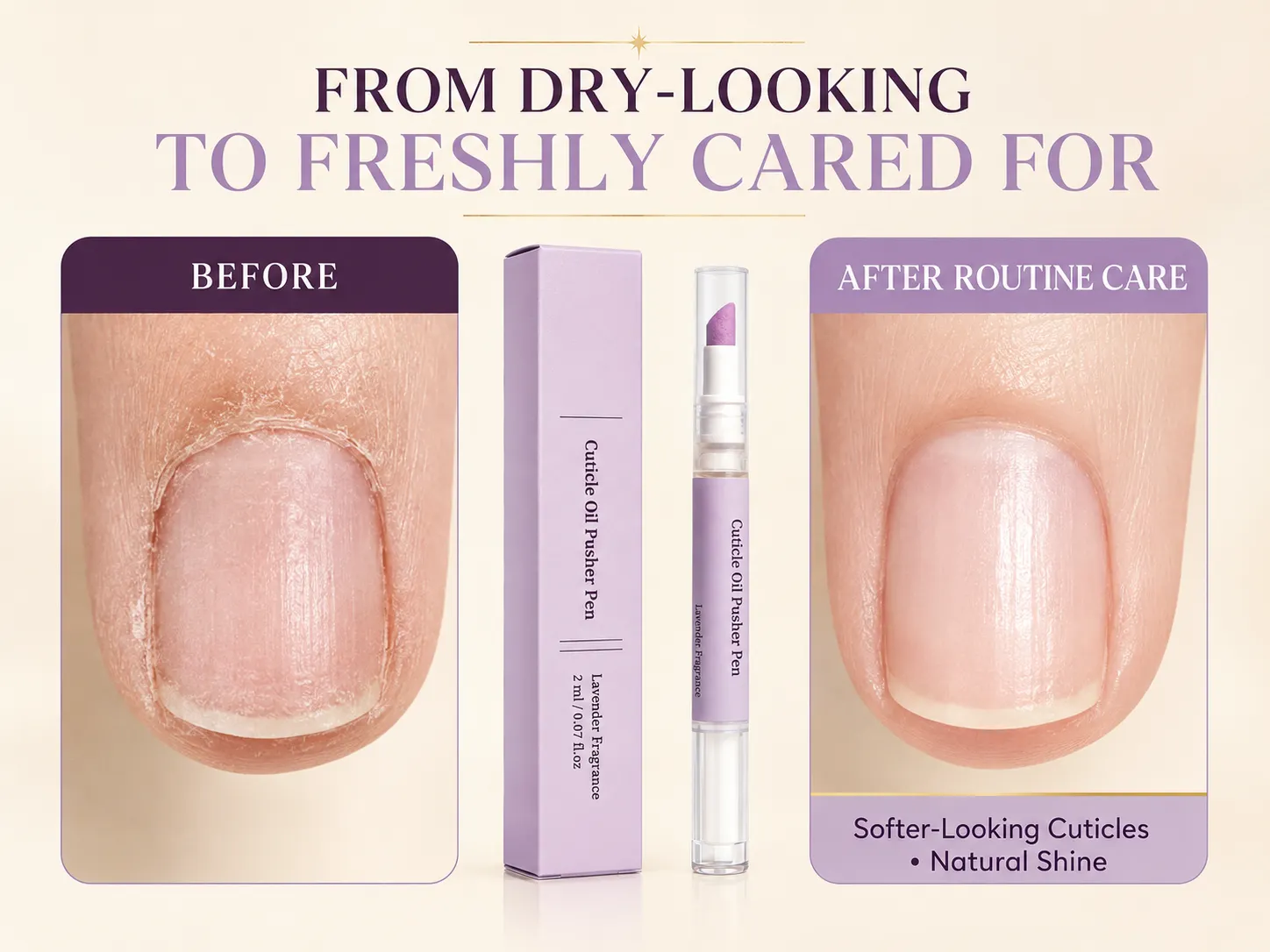 Visual appearance of cuticles before and after routine care