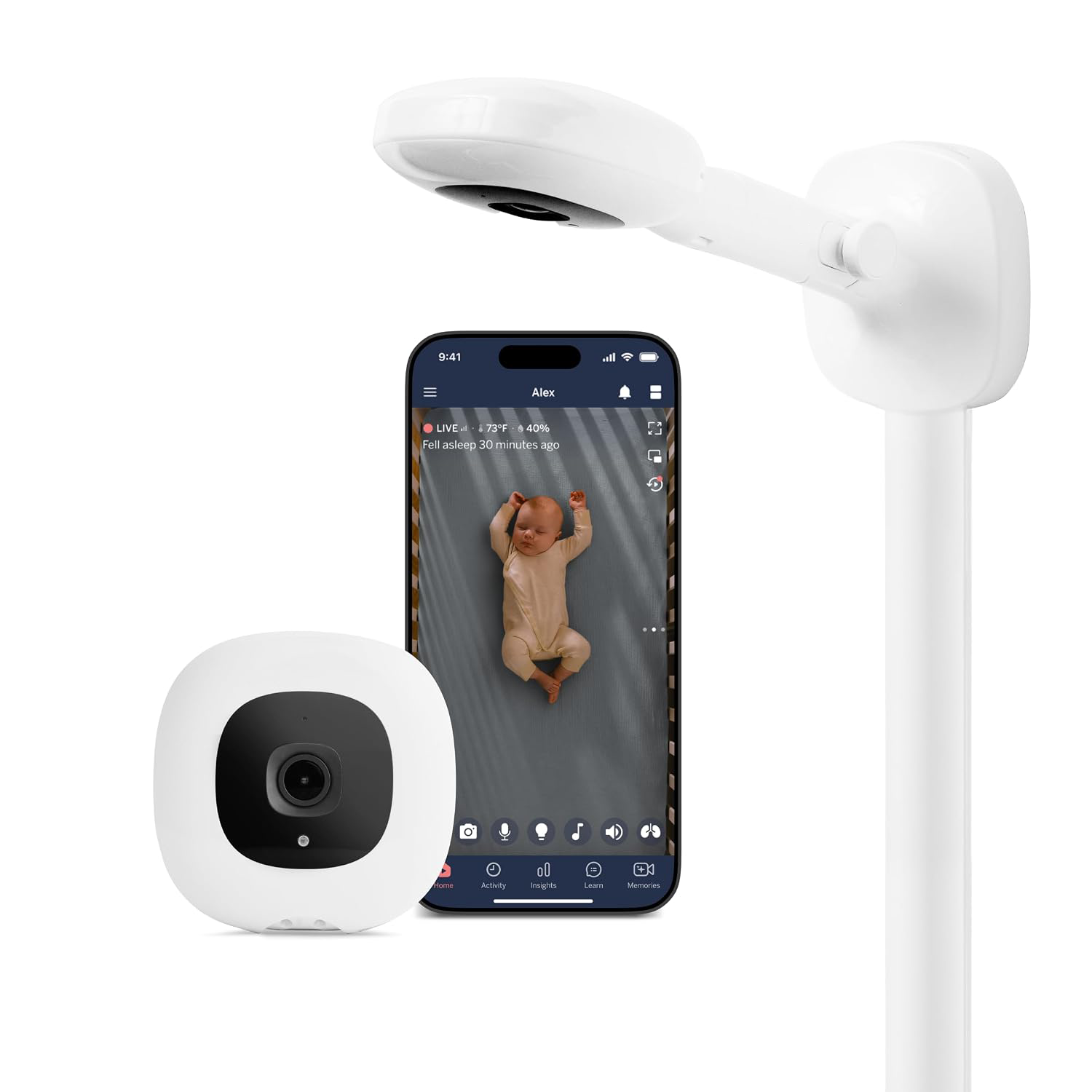 Smart Baby Monitor with HD Video, Motion & Sound Detection, Two-Way Audio, Temperature Monitoring, Mobile App Remote Viewing, Indoor Baby Camera for Home Nursery