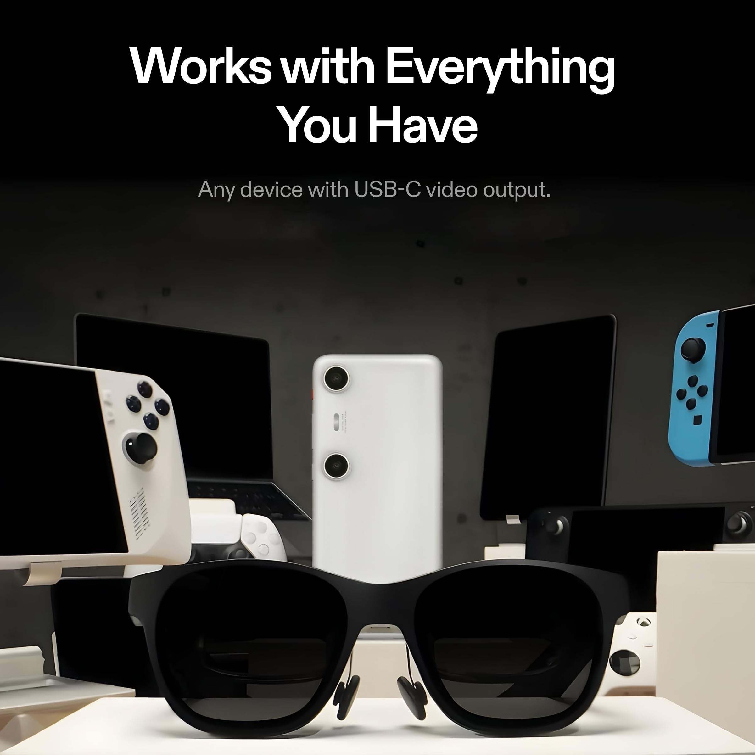 Smart AR Glasses 46° FOV 130" 120Hz HD Display True Colors Cinematic Sound All-Day Comfort Smart AR Glasses