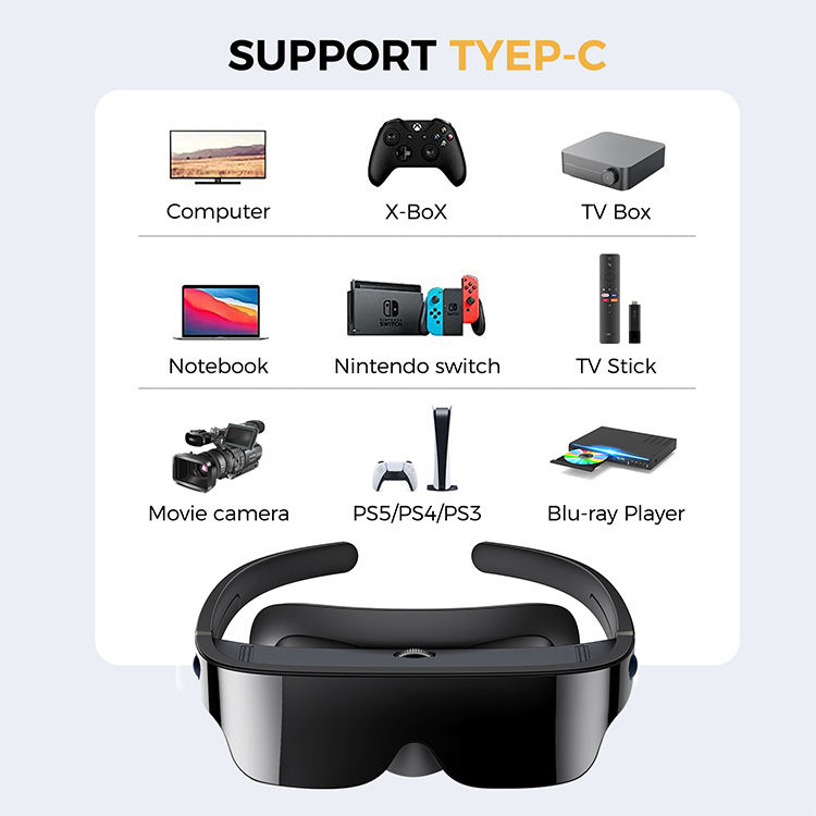 Wearable Smart VR/AR Glasses 4K Display With Oled Screen High-Definition For Movie Game 