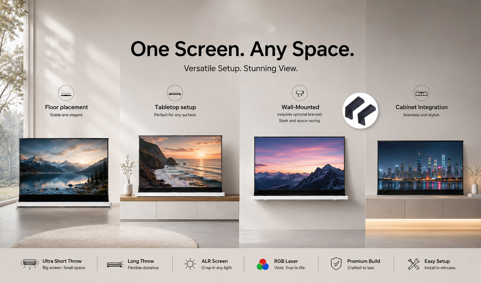 Acoustic Transparent Projection Screen, Micro-Perforated Fixed Frame Screen, 4K/8K Compatible, Ultra HD Home Theater Display, Large Format Projection Screen for Cinema and Entertainment