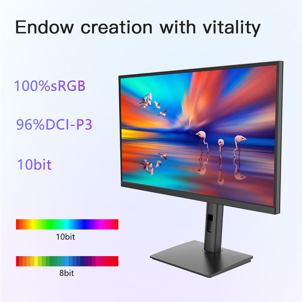 27-Inch 4K IPS Monitor 60Hz Refresh Rate 300cd/m Brightness 1ms Response Time Ultra-Narrow 3-Side Bezel 100% SRGB