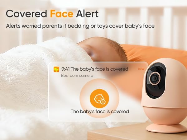 Smart Baby Monitor with 4K HD Camera, Night Vision, Motion & Sound Detection, Two-Way Audio, Mobile App Remote Viewing, Secure Local Storage for Nursery Monitoring