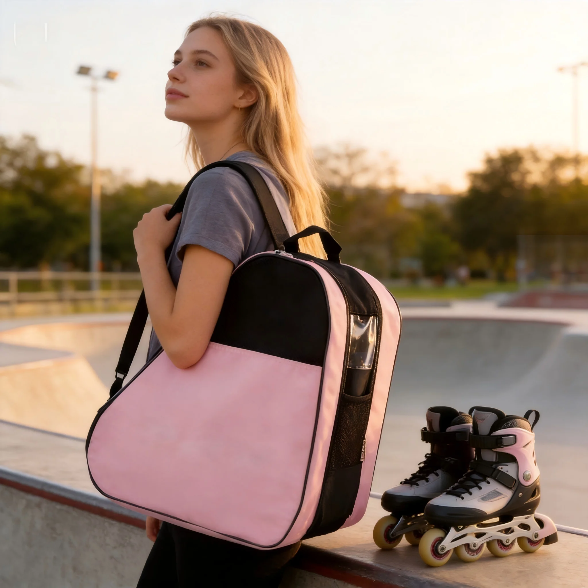 Bolsa para Patines de Ruedas Transpirable y Gran Capacidad