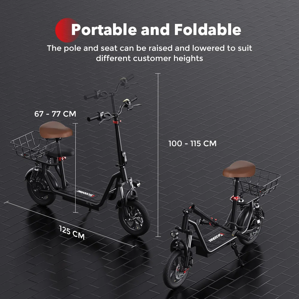 Patinete Eléctrico IScooter I12 con Asiento 500W y 35 km