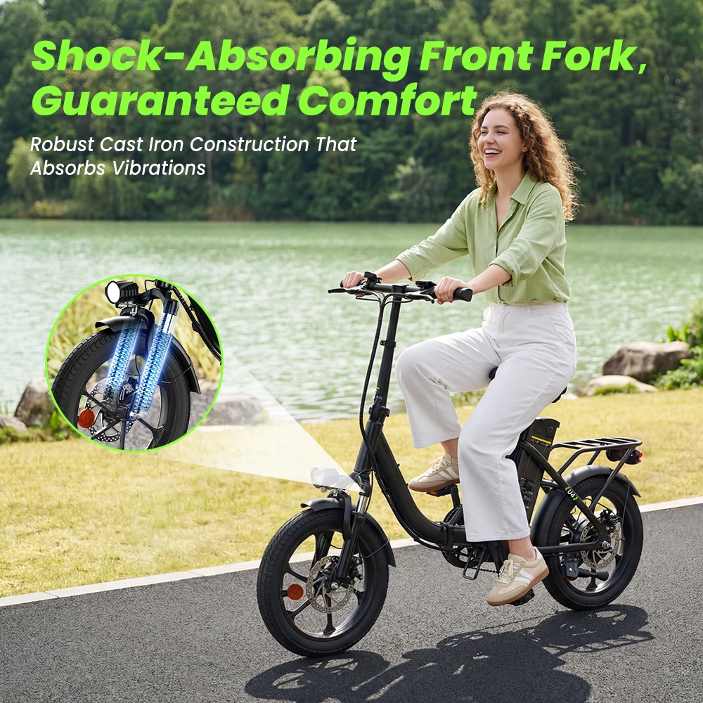 Bicicleta Eléctrica iScooter 250W 16 Plegable 90 km