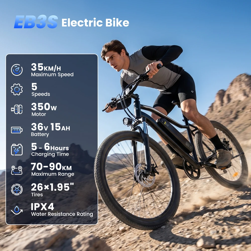 Bicicleta eléctrica iScooter EB3S 350W 26