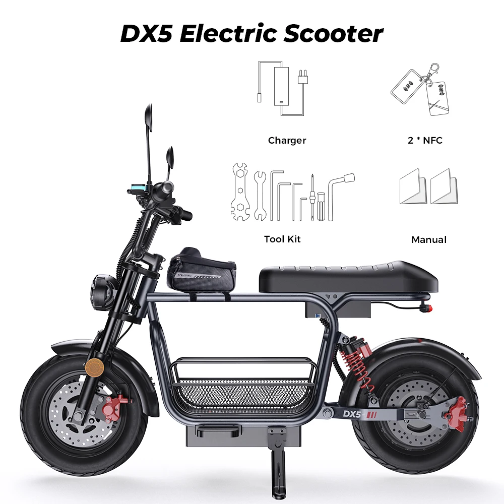 Patinete Eléctrico IScooter DX5: 25km/h, 72km, 15