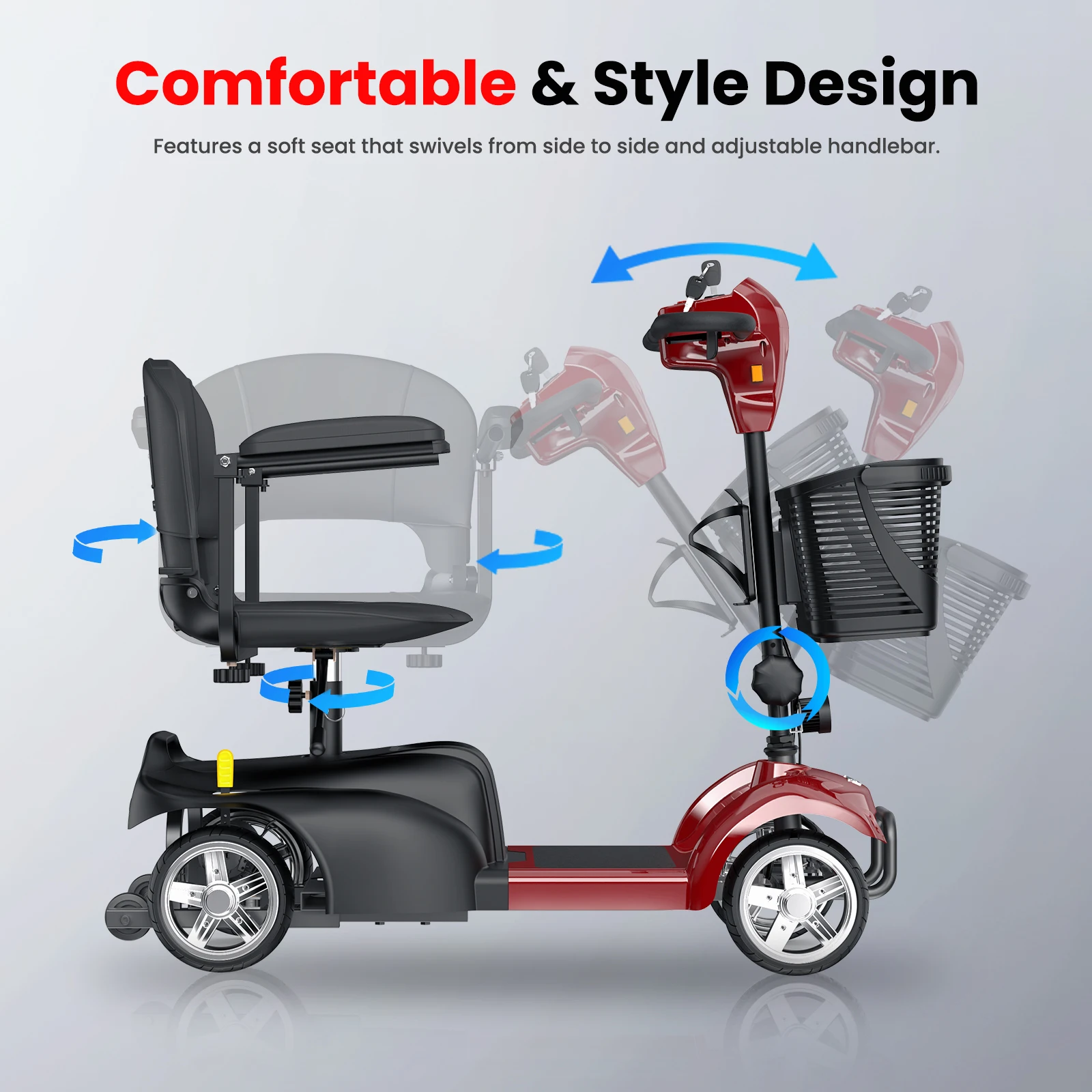 iScooter X02-3: patinete eléctrico 4 ruedas para mayores