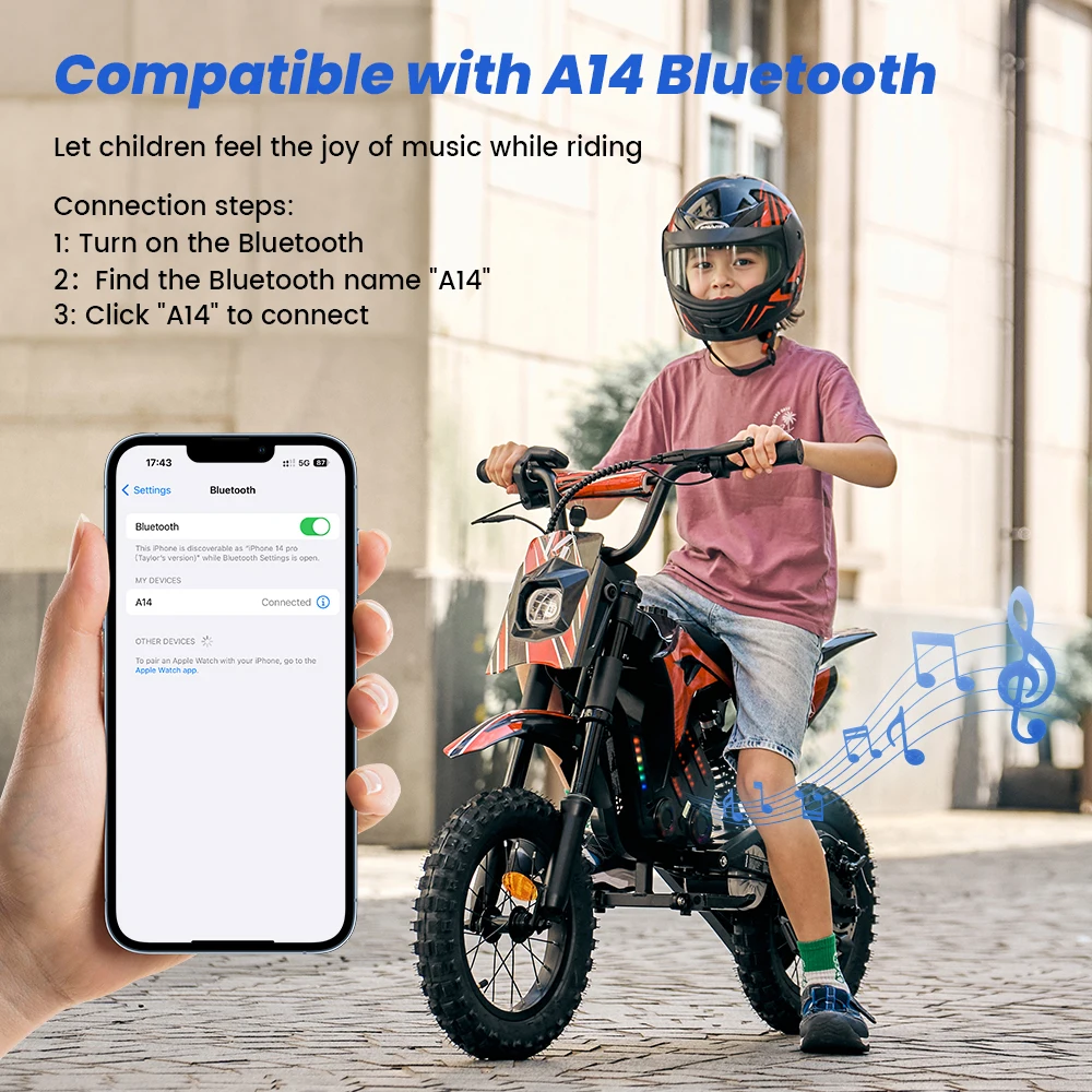 Moto eléctrica infantil iScooter A14 500W 27 km/h off-road