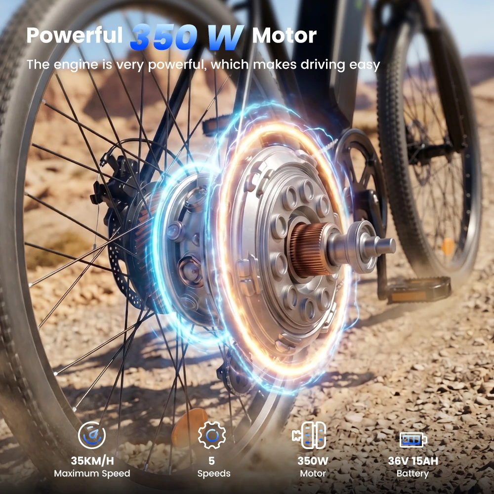 Bicicleta eléctrica iScooter EB3S 350W 26