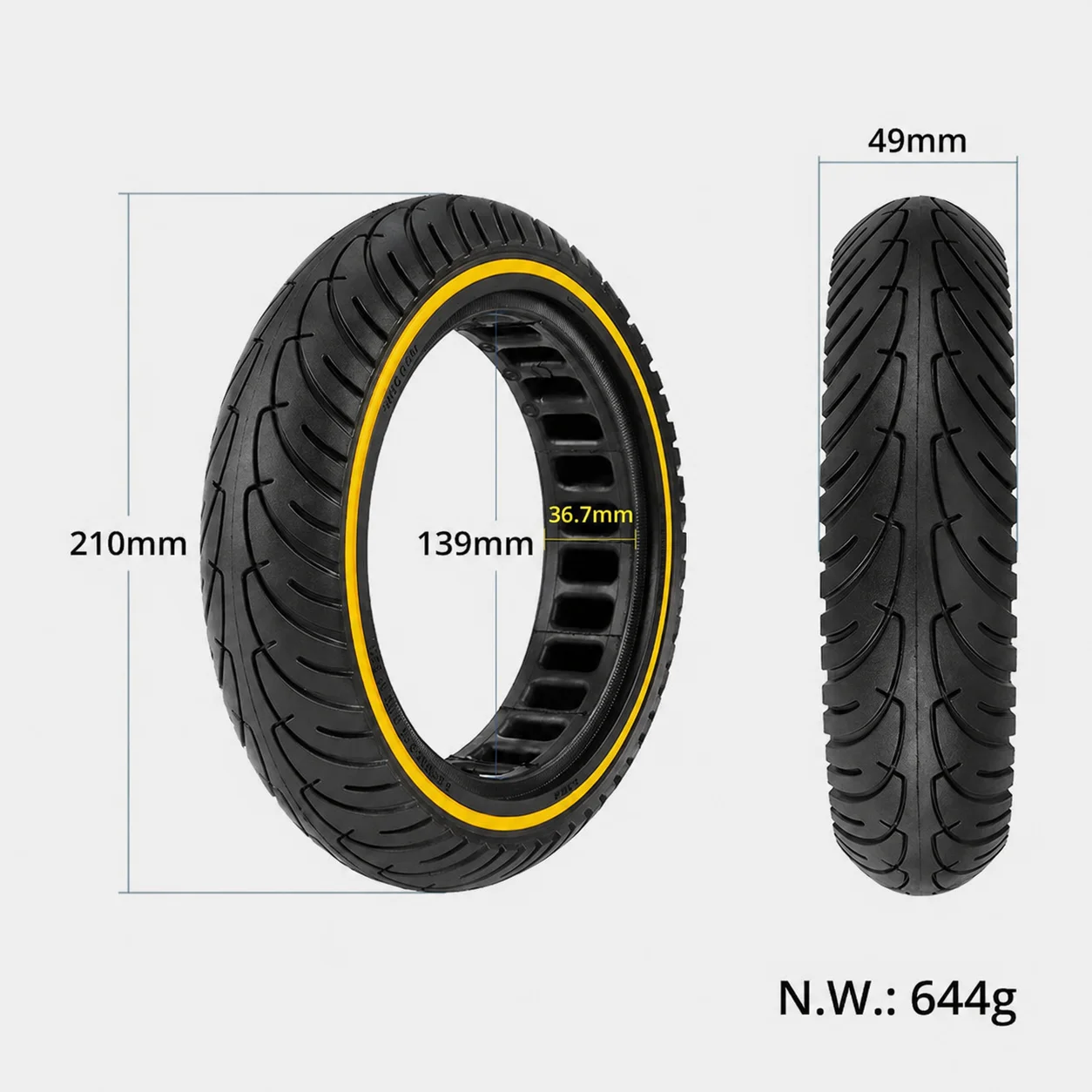 Neumático sólido 8.5 para Xiaomi M365 Pro 1S