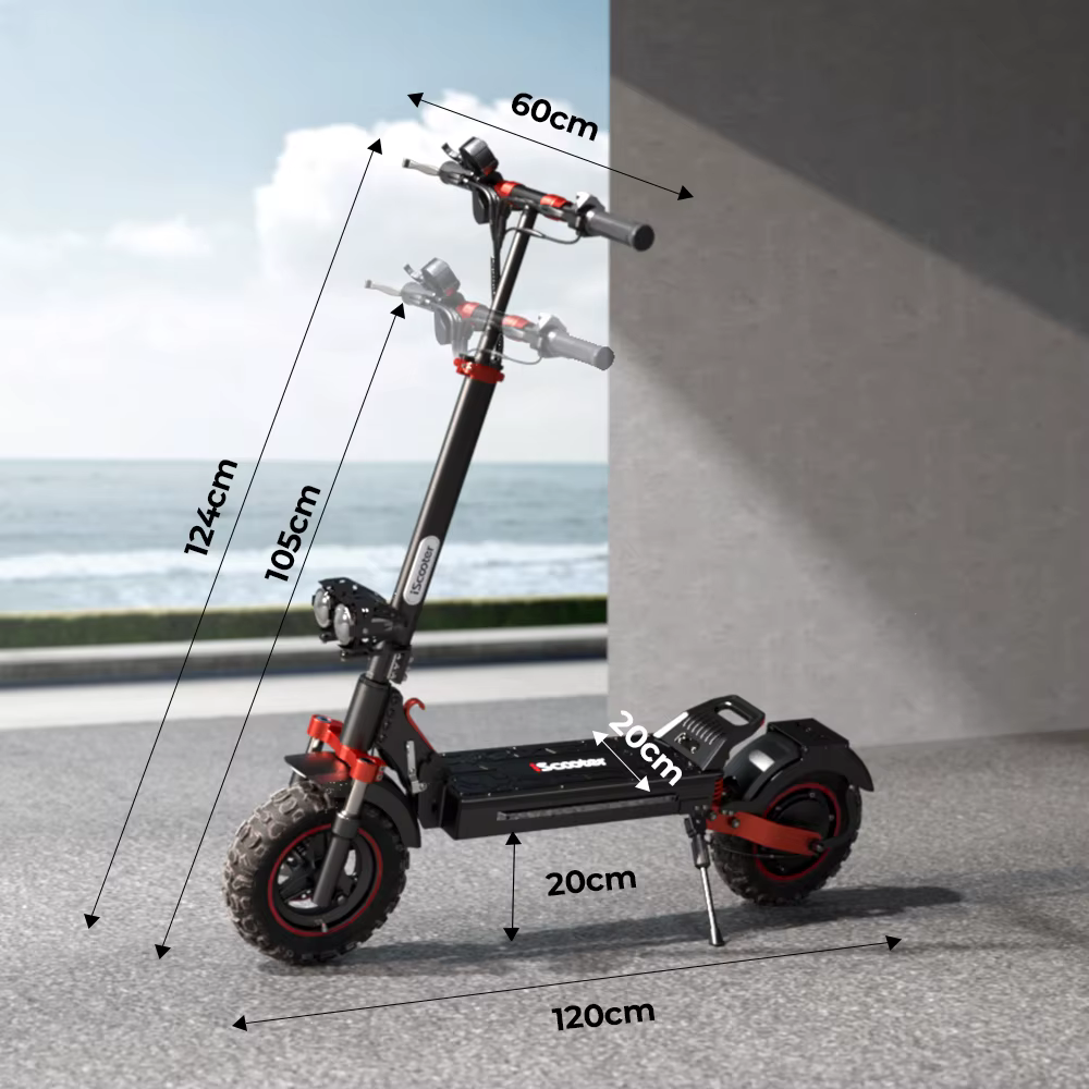 Patinete eléctrico plegable para adultos IScooter IX5S, motor sin escobillas, batería de litio 48V 15Ah, ruedas todoterreno de 11 pulgadas, e-scooter para desplazamientos
