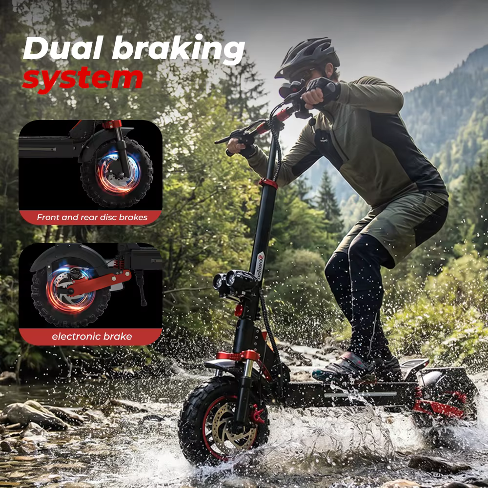 Patinete eléctrico plegable para adultos IScooter IX5S, motor sin escobillas, batería de litio 48V 15Ah, ruedas todoterreno de 11 pulgadas, e-scooter para desplazamientos