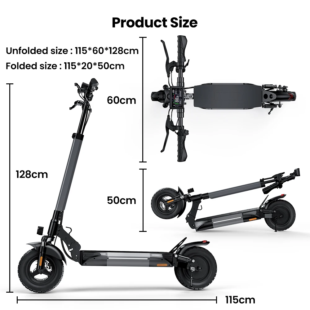 Patinete Eléctrico IScooter W-9 1000W 48V 14AH 45km/h