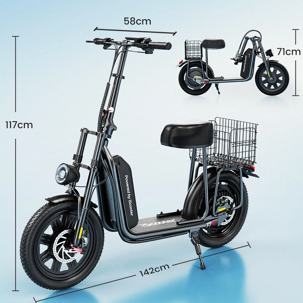 Patinete Eléctrico iScooter F7 48V 1000W 45km/h 72km