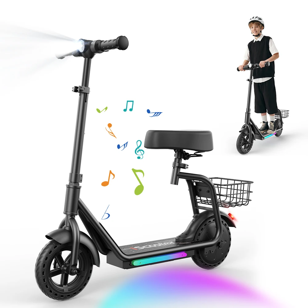 Patinete Eléctrico Infantil IScooter IK7 con Cesta y Asiento