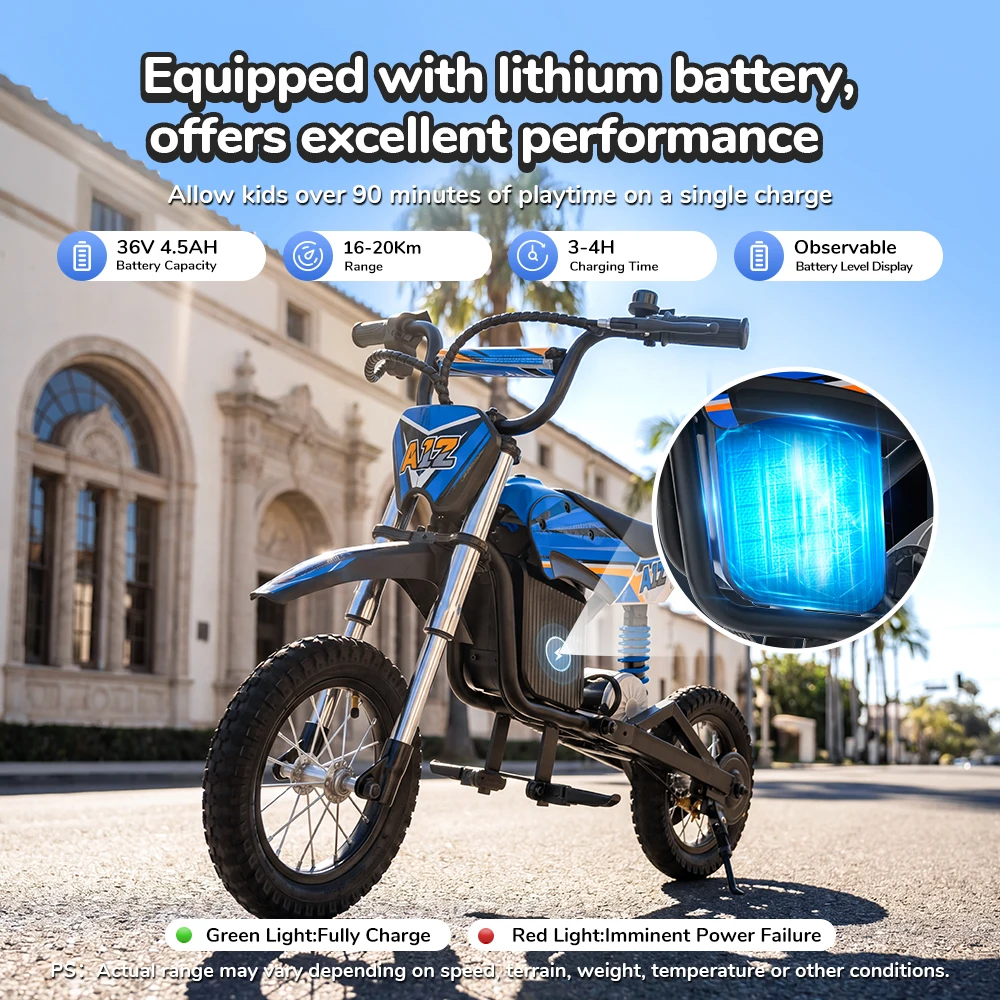 Moto eléctrica infantil IScooter A12 350W 25 km/h off-road