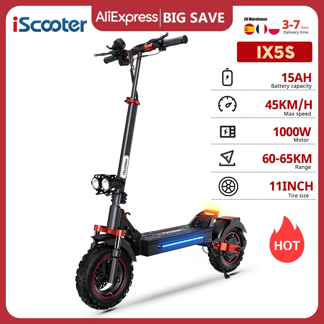 Patinete Eléctrico iScooter IX5S Todoterreno 11 1000W