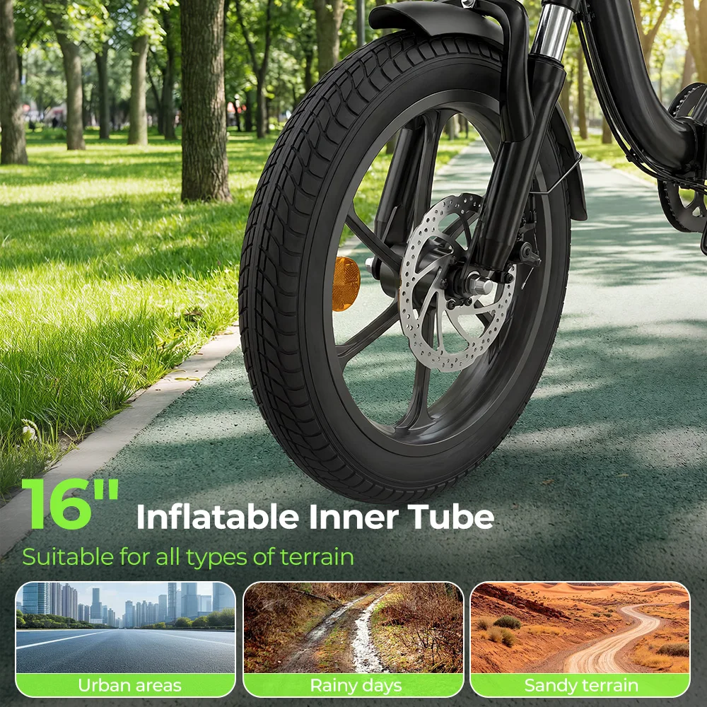Bicicleta Eléctrica iScooter 250W 16 Plegable 90 km