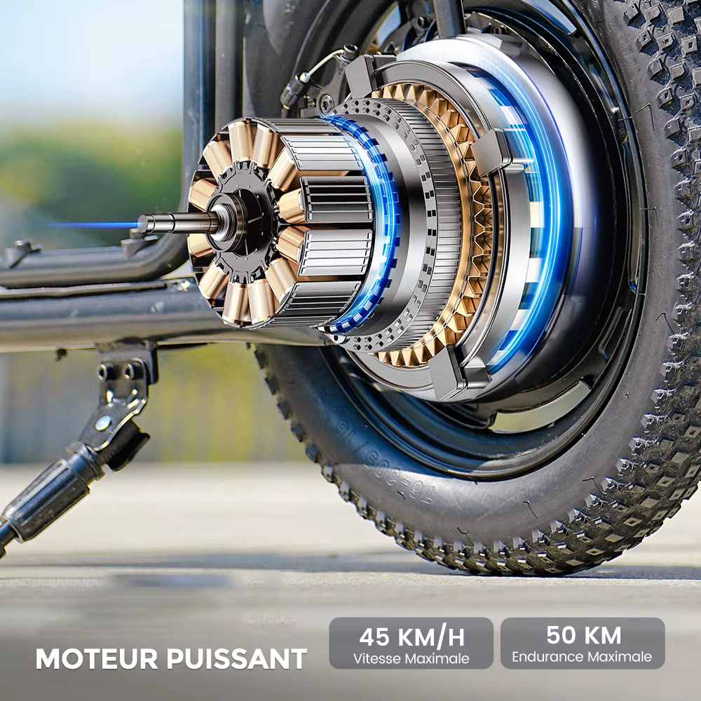 Patinete Eléctrico iScooter F7 48V 1000W 45km/h Autonomía Máx 72km Control por App Ruedas Todoterreno 16" Plegable con Cesta Trasera