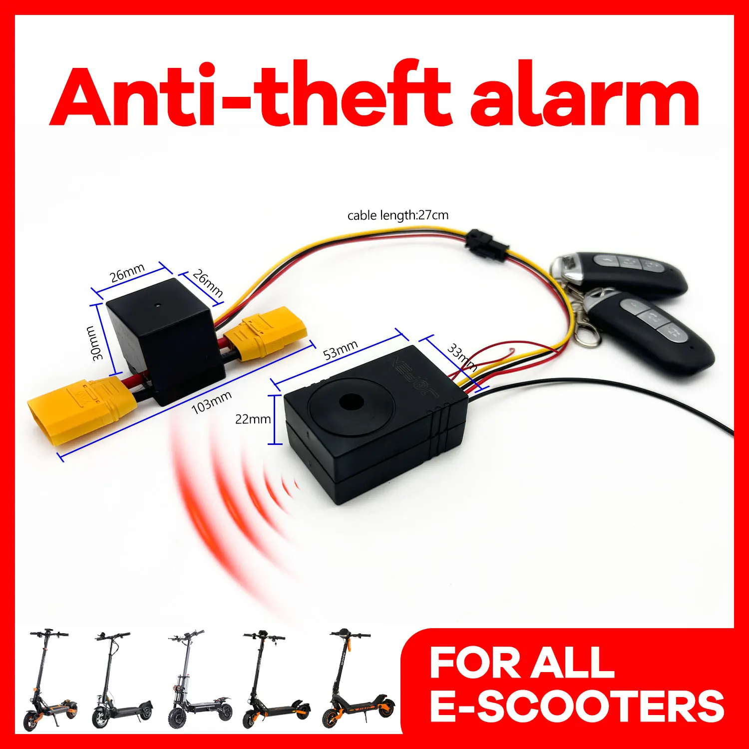 Alarma antirrobo oculta universal para scooter y bici