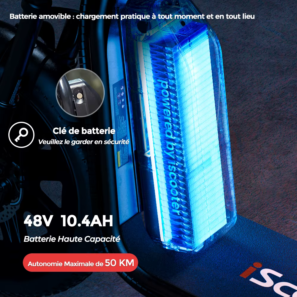 Patinete Eléctrico iScooter F7 48V 1000W 45km/h Autonomía Máx 72km Control por App Ruedas Todoterreno 16" Plegable con Cesta Trasera