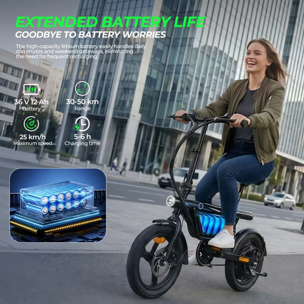 Bicicleta Eléctrica IScooter EB1S 250W 12AH Plegable