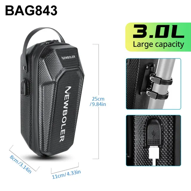 Bolsa patinete eléctrico NEWBOLER 3L/5L con USB impermeable