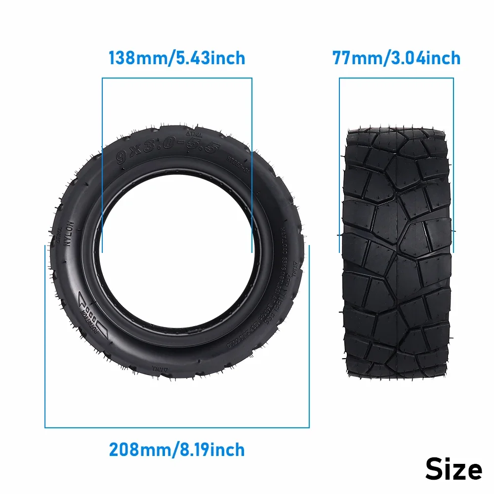 Neumático 9x3,0-5,5 sin cámara para Kukirin G2 Pro 2024