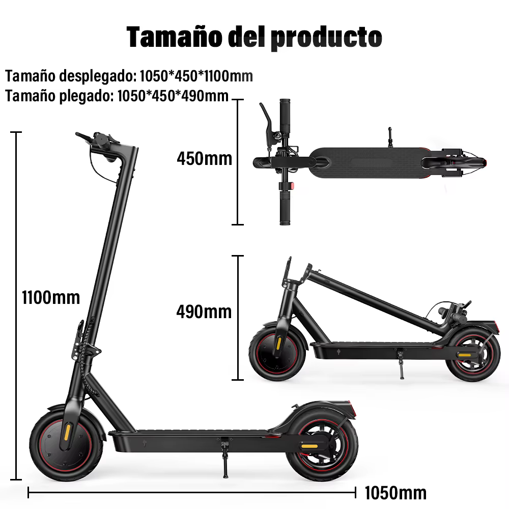 Patinete Eléctrico iScooter W3C, 8.5 Pulgadas, Batería 36V 7.8Ah, Autonomía 22-30 km, Tracción Delantera, Neumáticos de Aire, con App