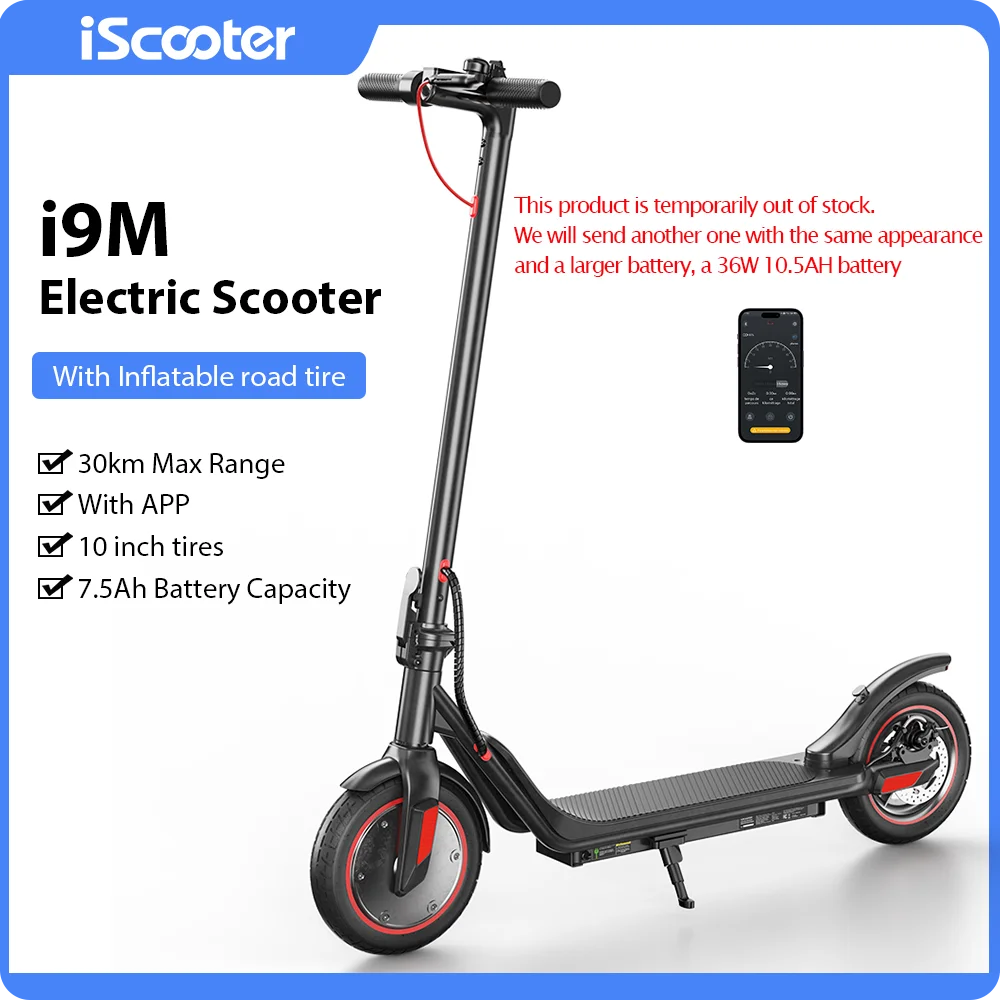 Patinete Eléctrico IScooter I9m 7.5Ah Plegable 30km Autonomía