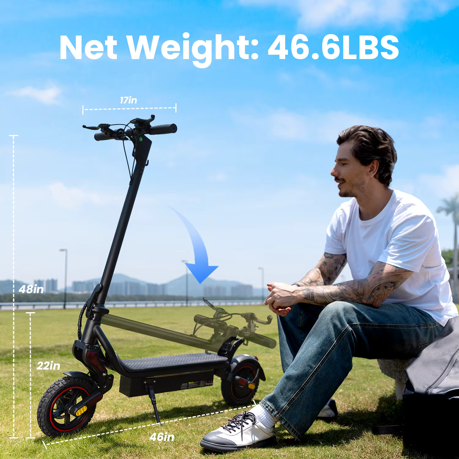 Patinete Eléctrico IScooter W8, Motor 750W, Batería 48V 14Ah, Ruedas de 9.3 Pulgadas, Autonomía 30-40 km, Velocidad Máxima 40 km/h, Conexión APP