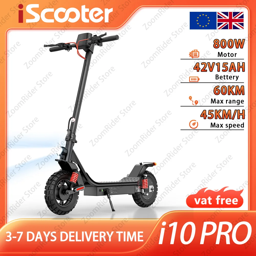 Patinete Eléctrico iScooter i10 Pro 800W, 60 km y Suspensión