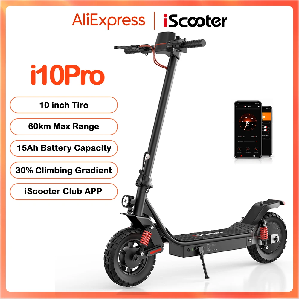 Patinete eléctrico iScooter i10Pro 10 15Ah 45 km/h y 60 km