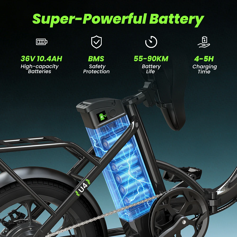 Bicicleta Eléctrica iScooter 250W 16 Plegable 90 km