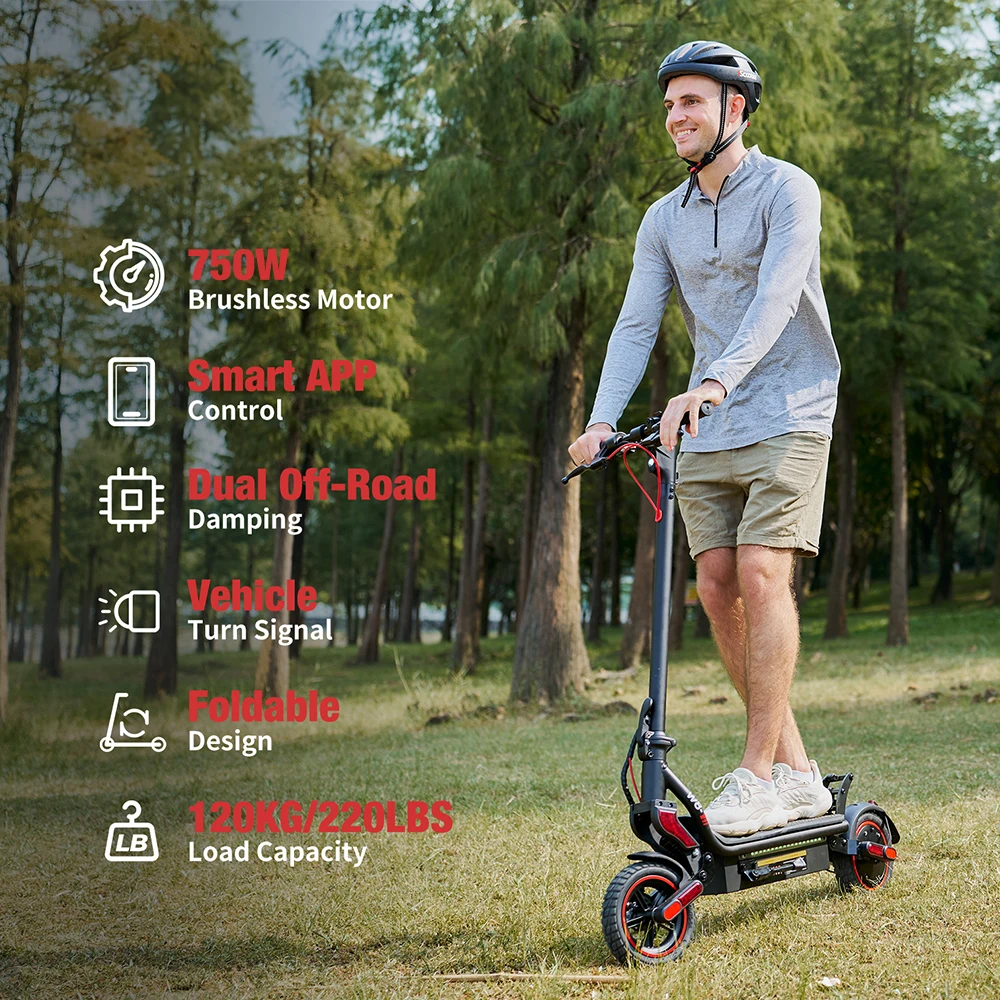 Patinete Eléctrico Iscooter W8: 750W, 40 km/h y Todo Terreno