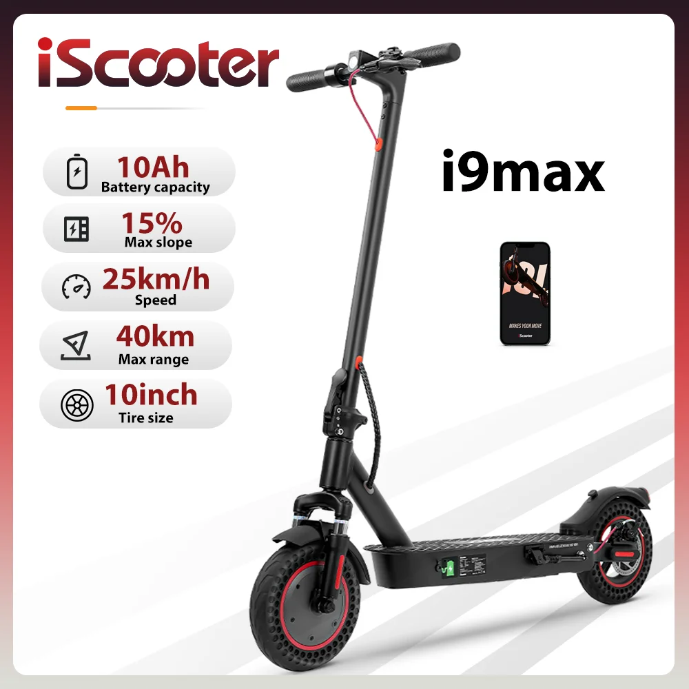 Patinete eléctrico iScooter i9max 36V 10Ah 30-40 km 25 km/h