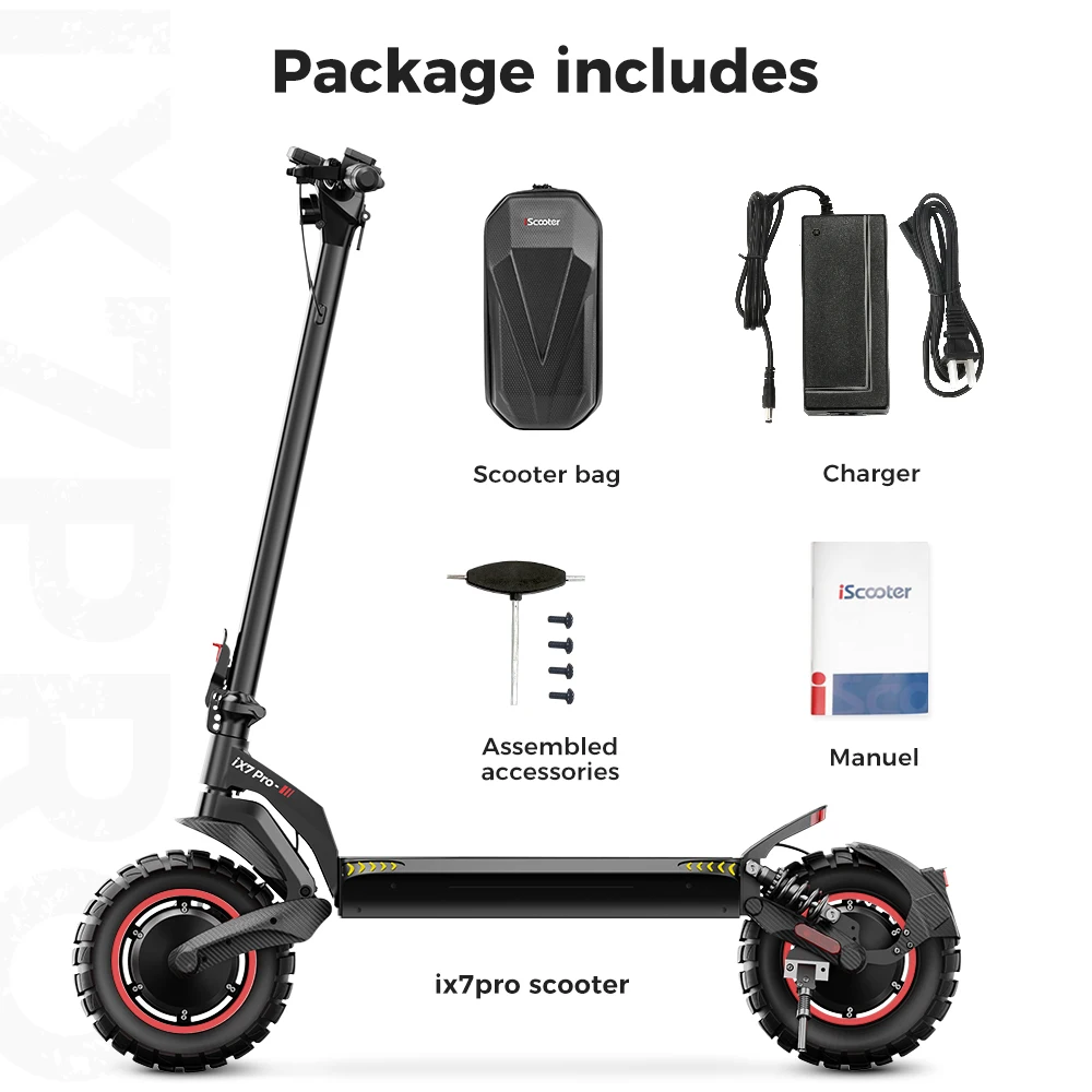 Patinete eléctrico iScooter IX7-Pro todoterreno doble motor 48V