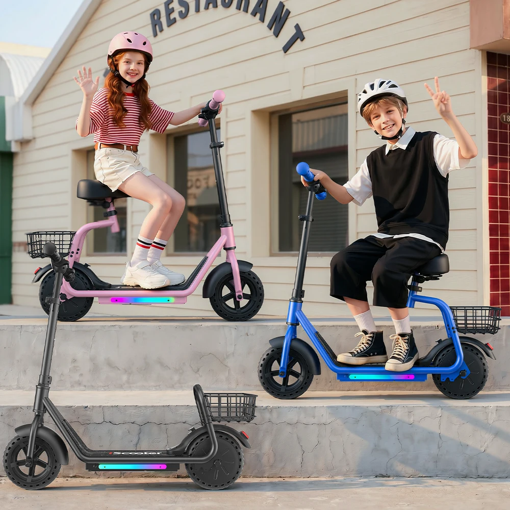 Patinete Eléctrico Infantil IScooter IK7 con Asiento y Cesta