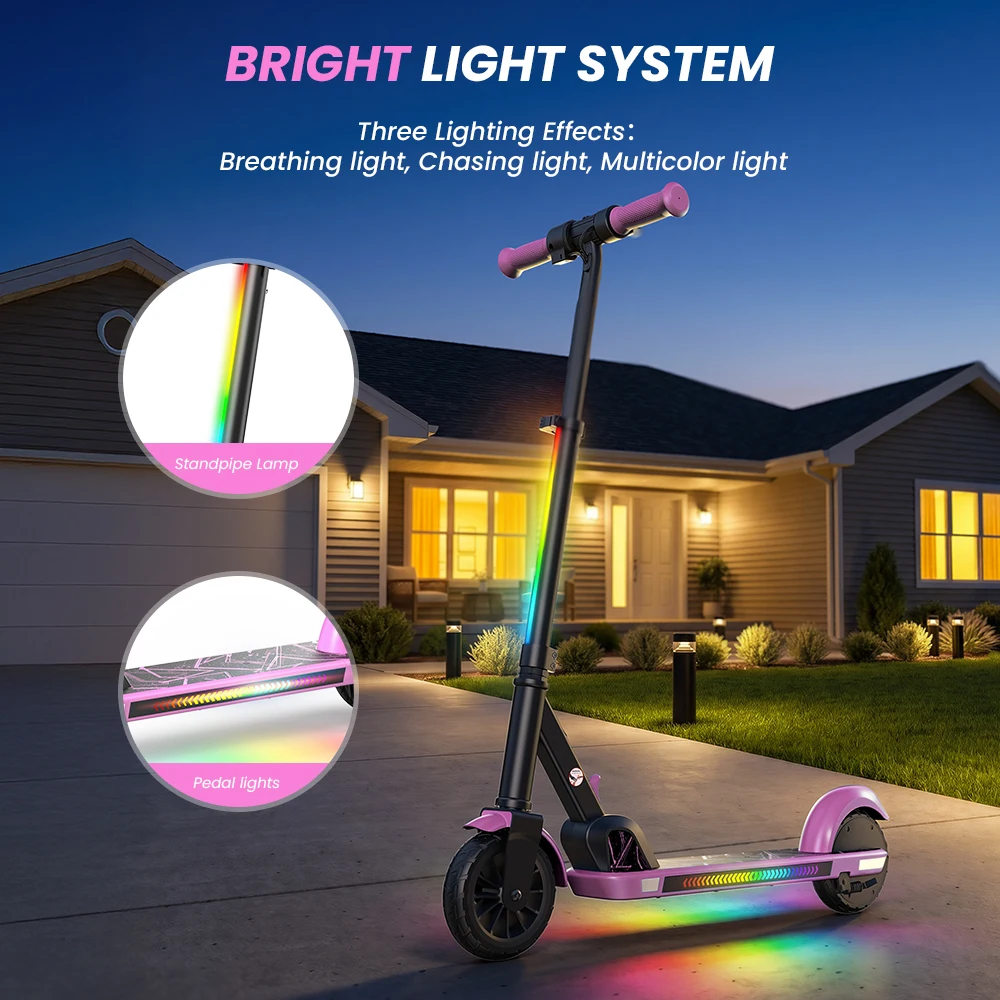 Patinete eléctrico IScooter K4 para niños: 150W, 16 km/h, plegable