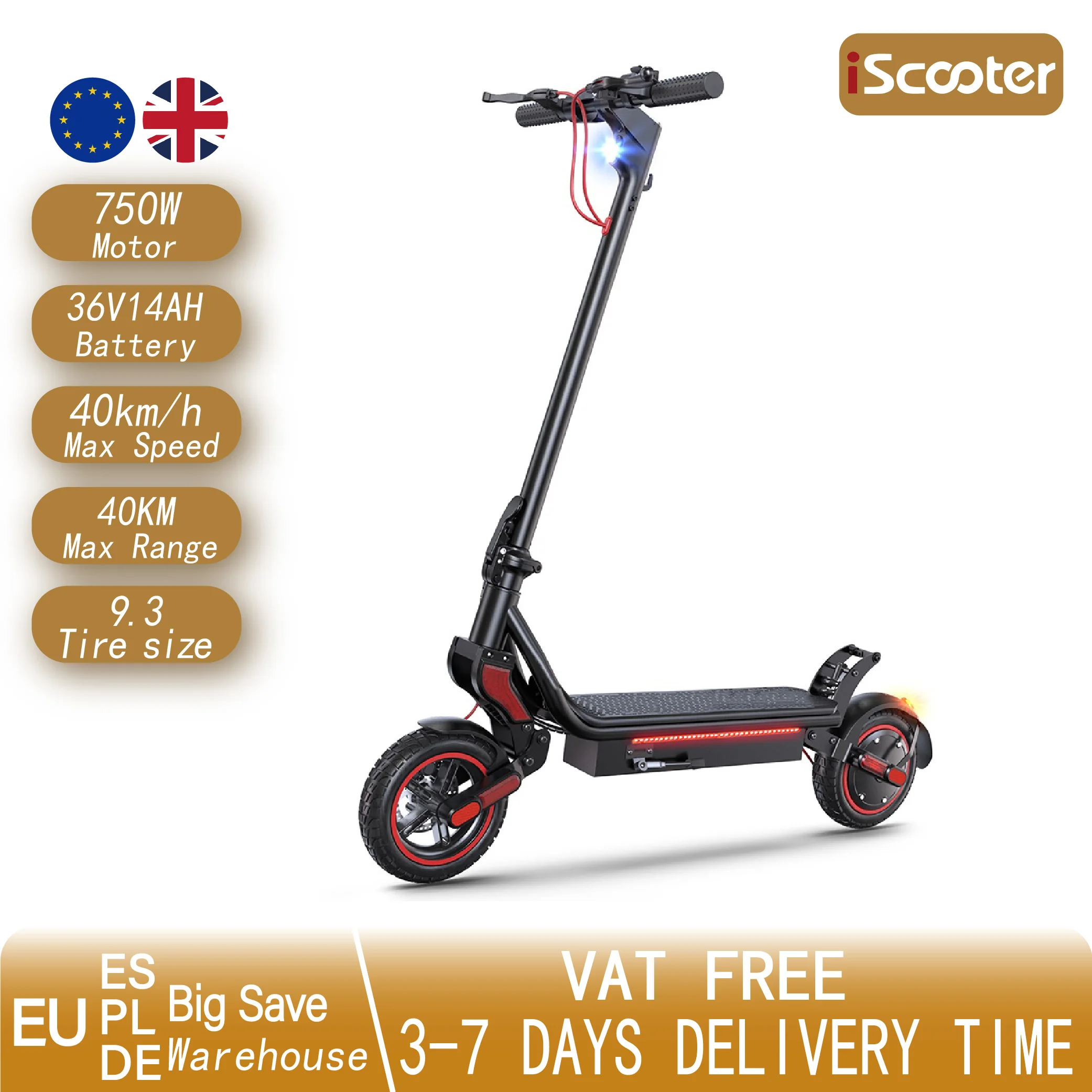 Patinete Eléctrico IScooter W8 750W 48V 14Ah | 40 km/h