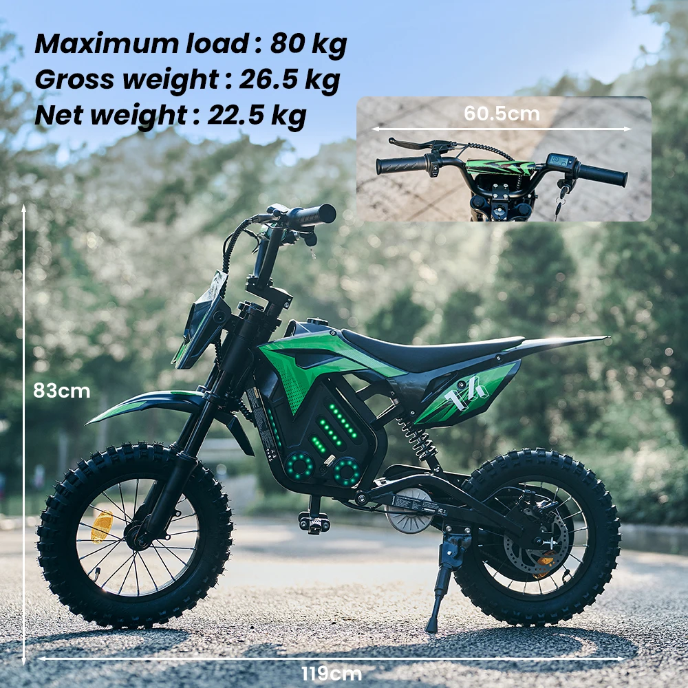 Moto eléctrica infantil iScooter A14 500W 27 km/h off-road