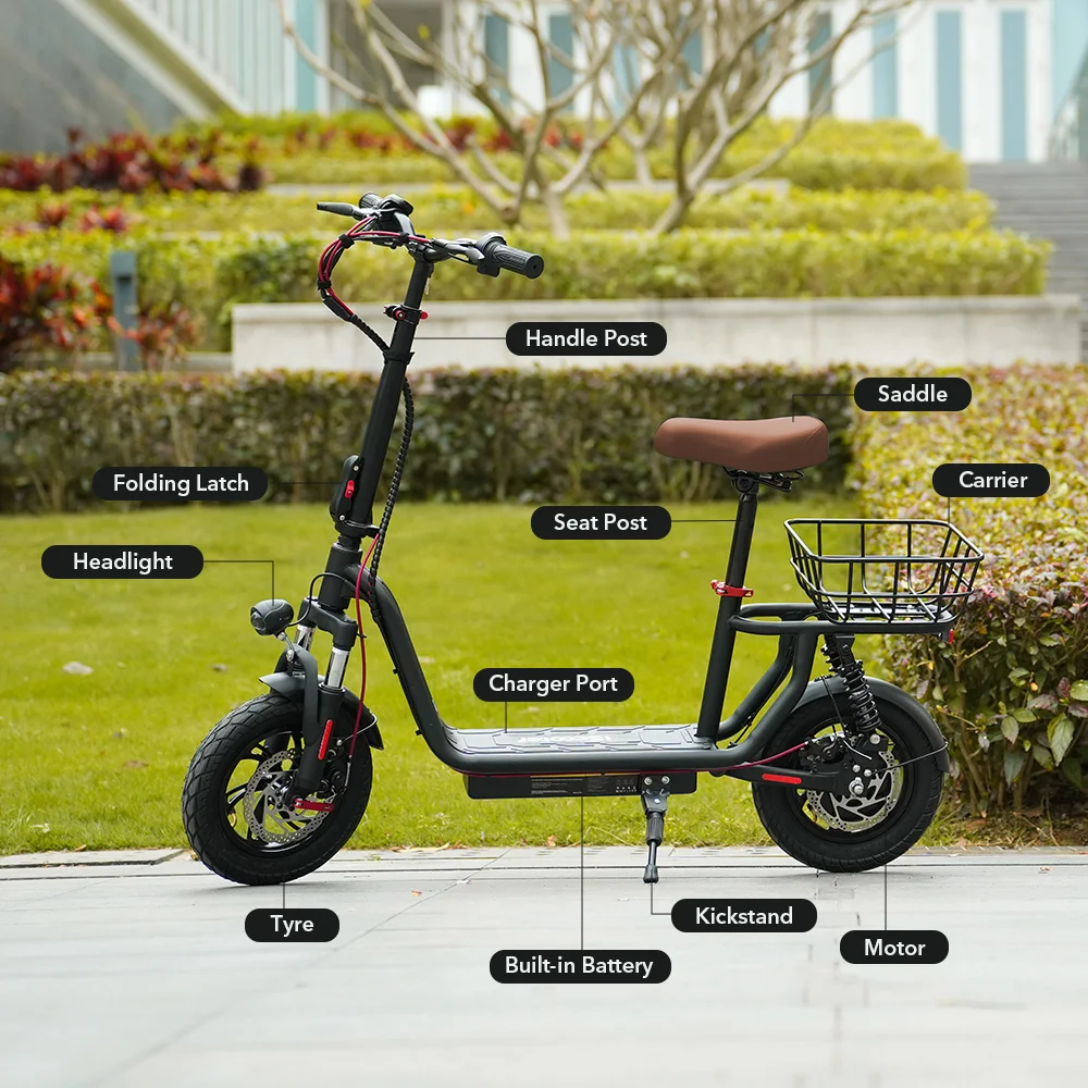 Patinete Eléctrico IScooter I12 500W 35km con Sillín