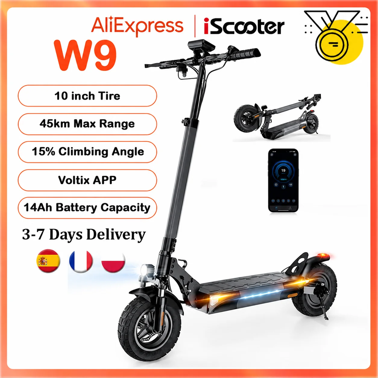 Patinete Eléctrico iScooter W9 48V 14Ah Off Road