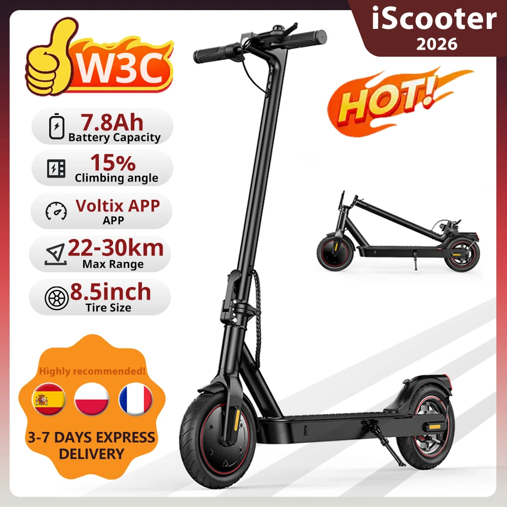 Patinete Eléctrico iScooter W3C City Commuter 8.5 36V