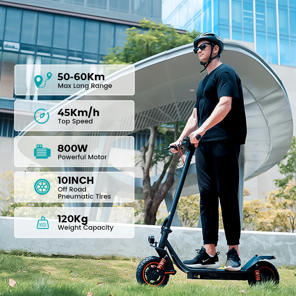 Patinete Eléctrico IScooter I10Pro 800W, 60 km y 45 km/h