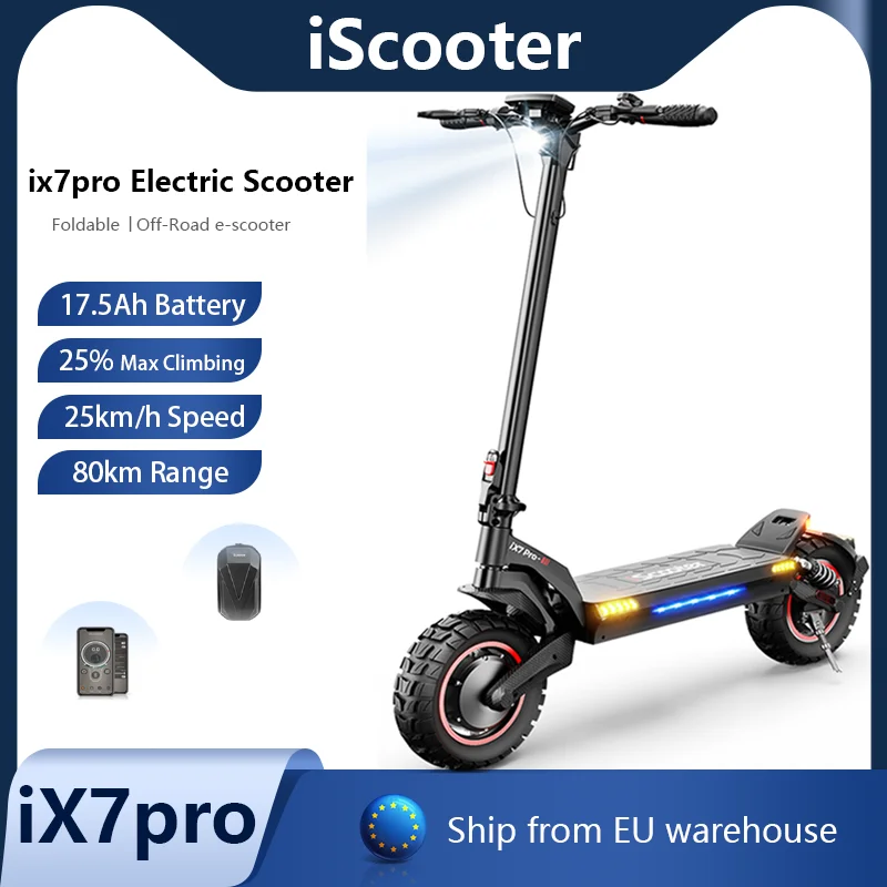 Patinete eléctrico iScooter IX7-Pro todoterreno doble motor 48V