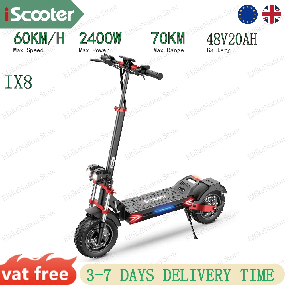 Patinete eléctrico iScooter iX8 2400W, 60 km/h y 70 km