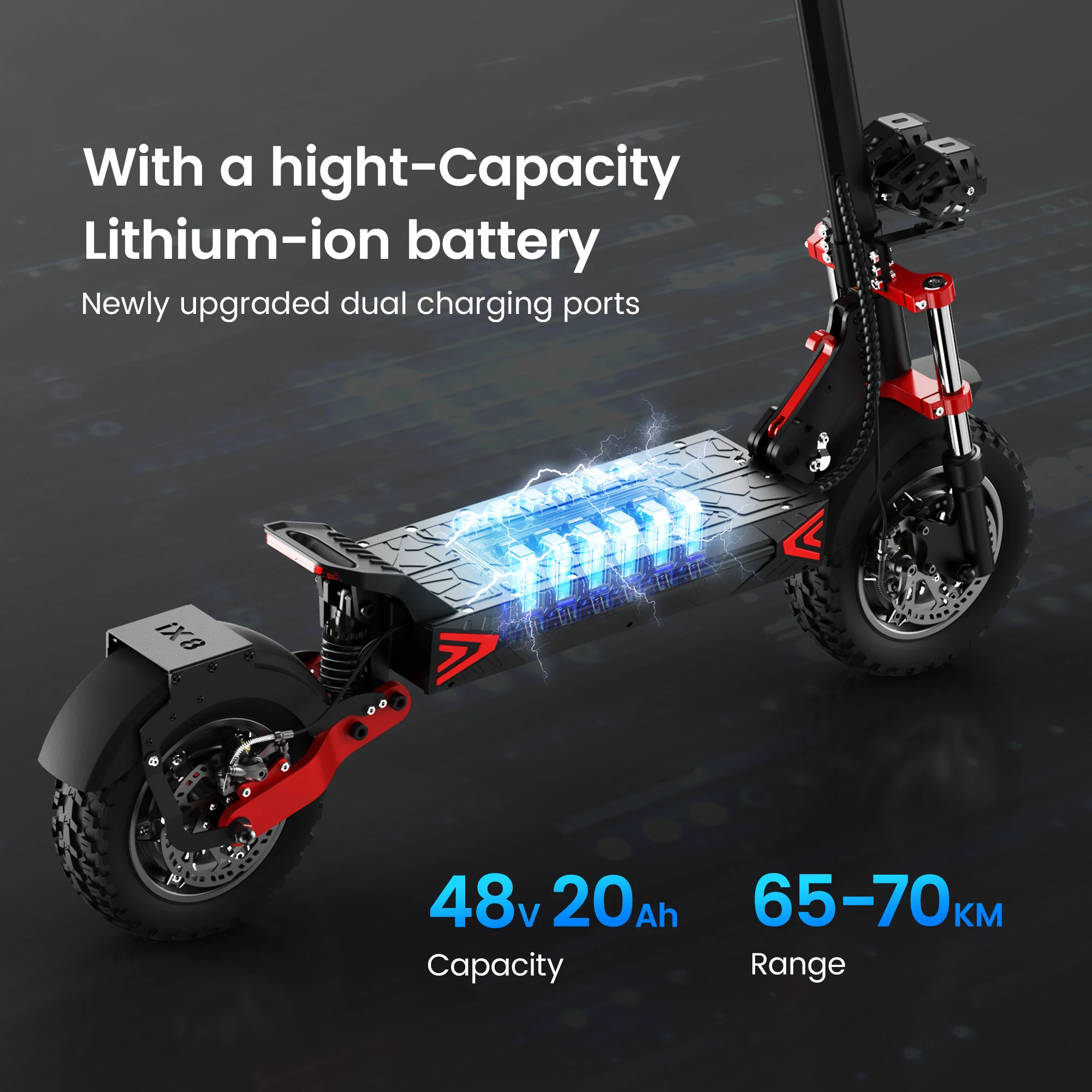 iScooter iX8: patinete eléctrico 2400W, 70 km y 60 km/h
